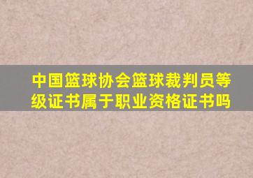 中国篮球协会篮球裁判员等级证书属于职业资格证书吗