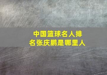 中国篮球名人排名张庆鹏是哪里人