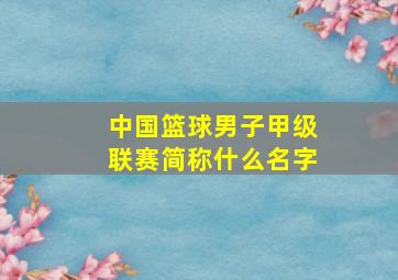 中国篮球男子甲级联赛简称什么名字