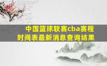 中国篮球联赛cba赛程时间表最新消息查询结果