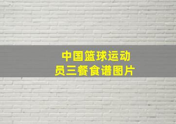 中国篮球运动员三餐食谱图片