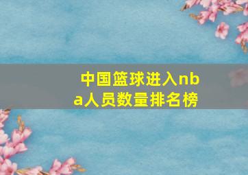 中国篮球进入nba人员数量排名榜