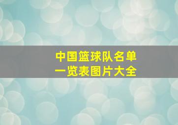 中国篮球队名单一览表图片大全