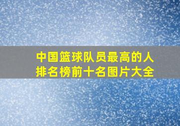 中国篮球队员最高的人排名榜前十名图片大全