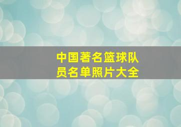 中国著名篮球队员名单照片大全