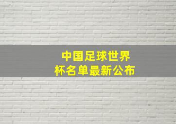 中国足球世界杯名单最新公布