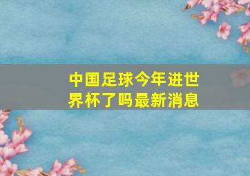 中国足球今年进世界杯了吗最新消息