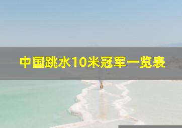 中国跳水10米冠军一览表