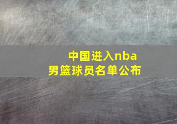 中国进入nba男篮球员名单公布