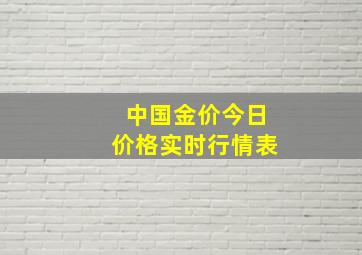 中国金价今日价格实时行情表