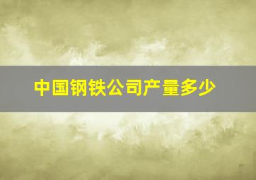 中国钢铁公司产量多少