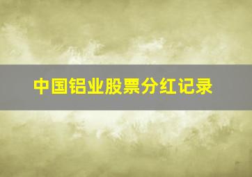 中国铝业股票分红记录