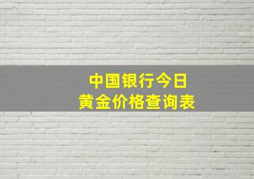 中国银行今日黄金价格查询表