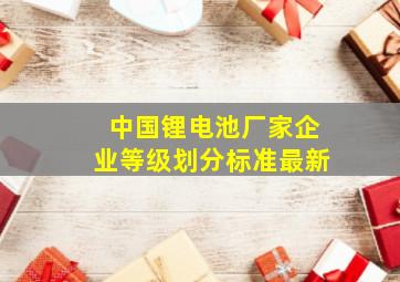 中国锂电池厂家企业等级划分标准最新