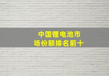 中国锂电池市场份额排名前十