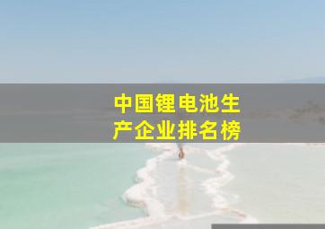 中国锂电池生产企业排名榜