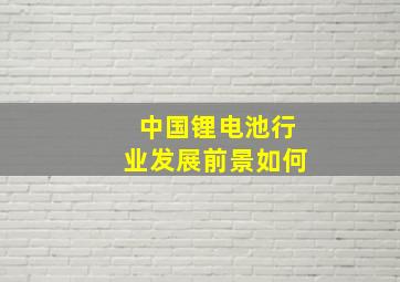 中国锂电池行业发展前景如何