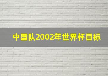 中国队2002年世界杯目标