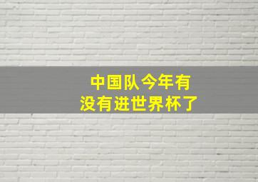 中国队今年有没有进世界杯了