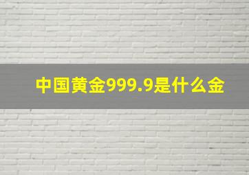 中国黄金999.9是什么金