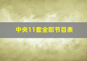 中央11套全部节目表