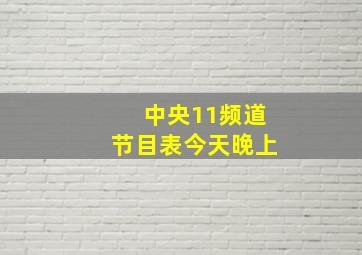 中央11频道节目表今天晚上