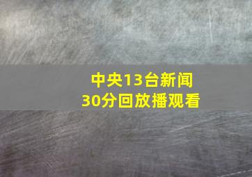 中央13台新闻30分回放播观看