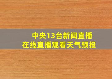 中央13台新闻直播在线直播观看天气预报