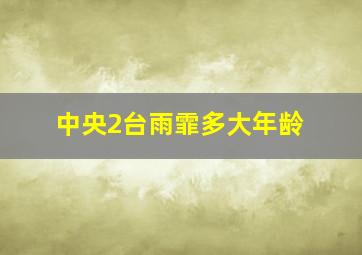 中央2台雨霏多大年龄