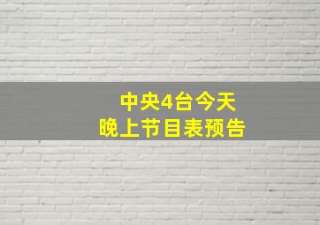 中央4台今天晚上节目表预告