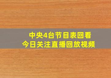 中央4台节目表回看今日关注直播回放视频