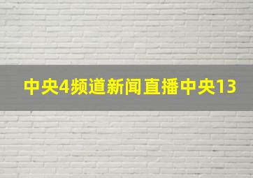 中央4频道新闻直播中央13