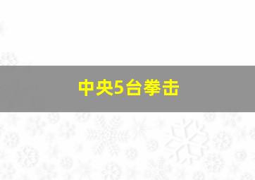 中央5台拳击