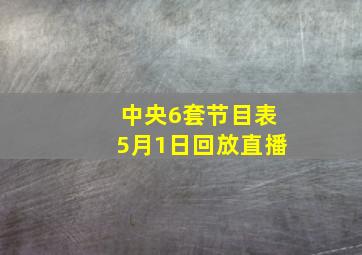 中央6套节目表5月1日回放直播