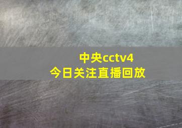 中央cctv4今日关注直播回放