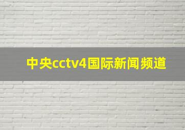 中央cctv4国际新闻频道