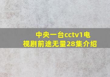 中央一台cctv1电视剧前途无量28集介绍