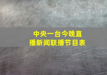 中央一台今晚直播新闻联播节目表