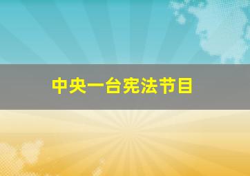 中央一台宪法节目