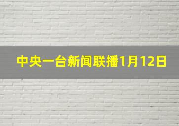 中央一台新闻联播1月12日