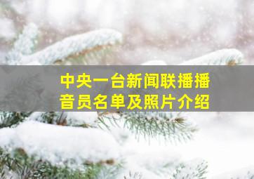 中央一台新闻联播播音员名单及照片介绍