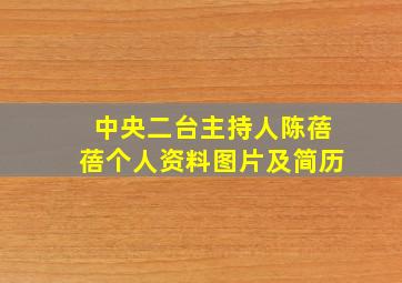 中央二台主持人陈蓓蓓个人资料图片及简历