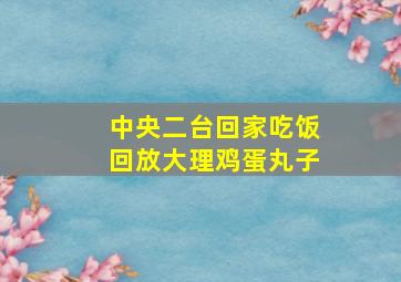 中央二台回家吃饭回放大理鸡蛋丸子