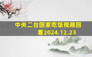 中央二台回家吃饭视频回看2024.12.23