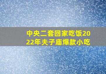 中央二套回家吃饭2022年夫子庙爆款小吃