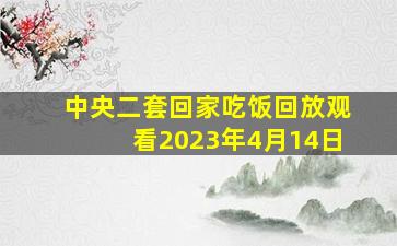 中央二套回家吃饭回放观看2023年4月14日