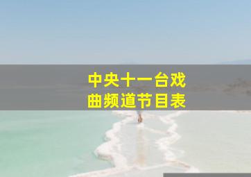 中央十一台戏曲频道节目表