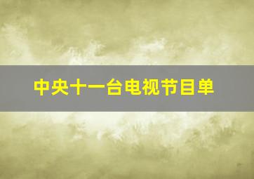 中央十一台电视节目单