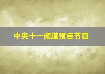 中央十一频道预告节目