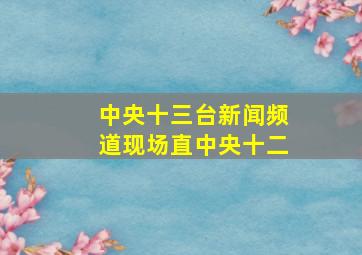 中央十三台新闻频道现场直中央十二